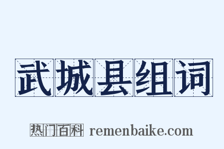 武城县组词是什么意思的图片